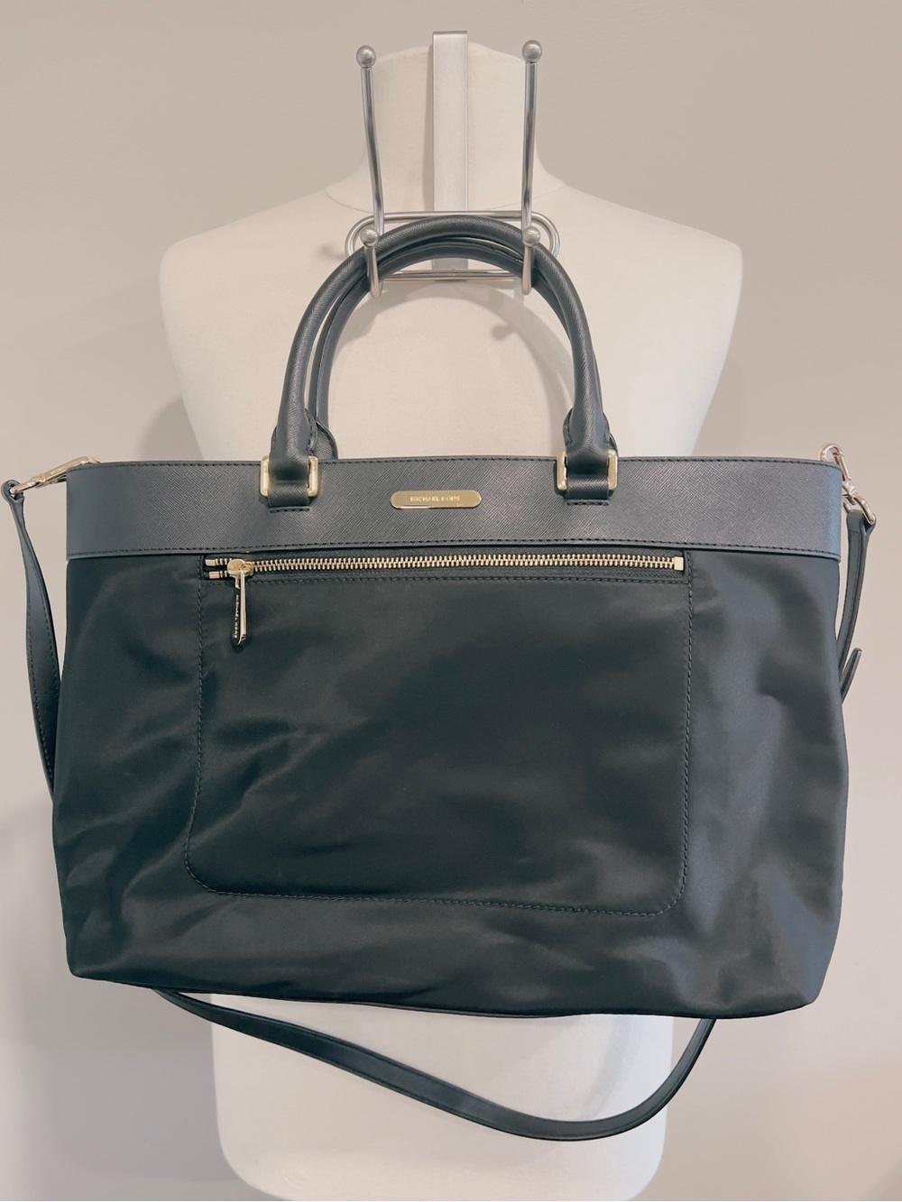 MICHAEL Michael Kors Black Tote with Gold Hardware/ computer work bag